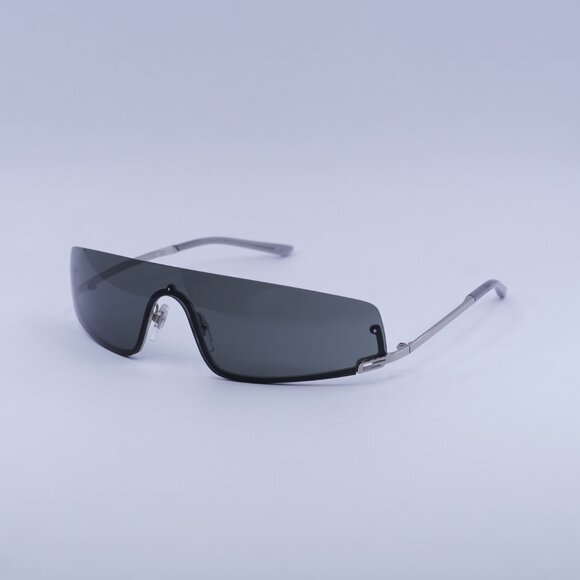 Gucci GG1561S 001 Sunglasses Shiny Silver Shield Frame, Grey Lenses - Picture 1 of 11